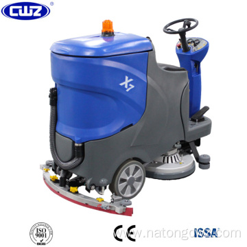 Ride on floor tile cleaning machine dual brush